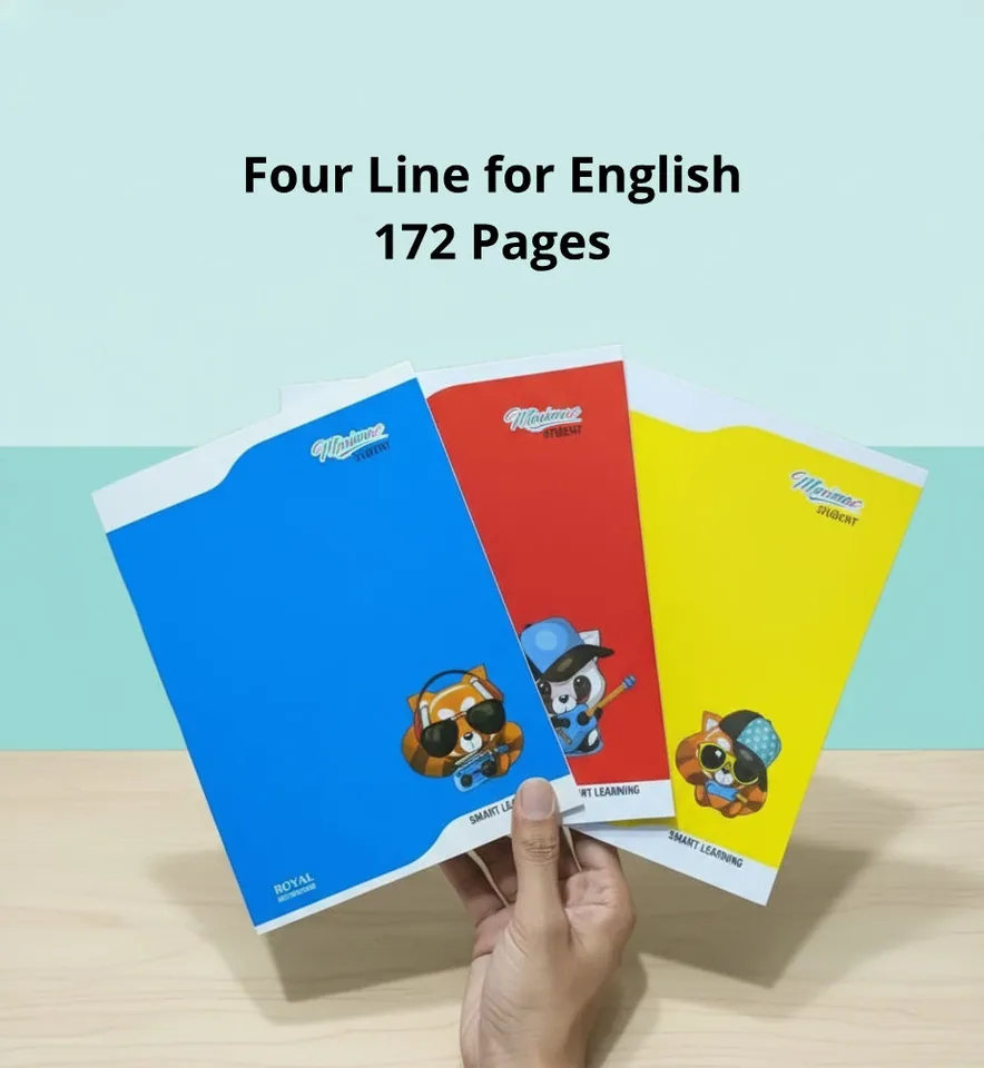 Four-line English notebook